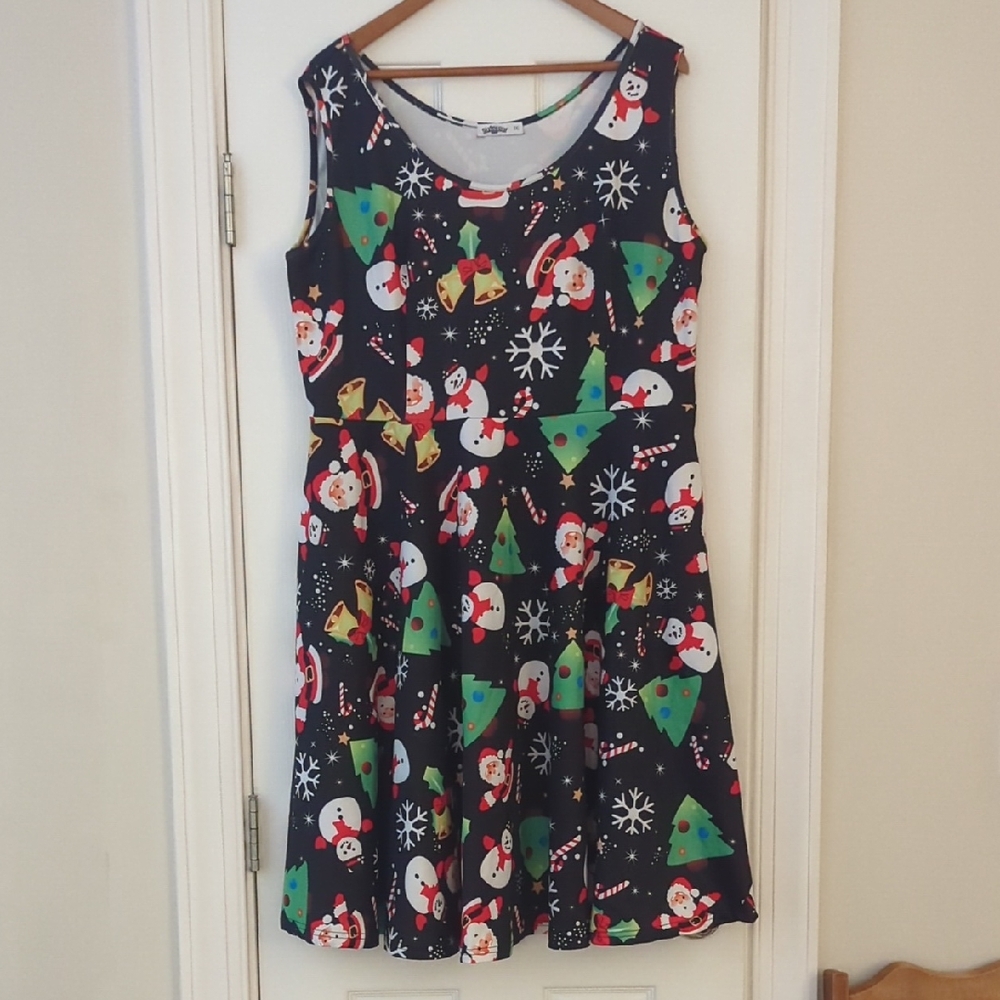 Festive Snowman and Christmas Tree Dress
